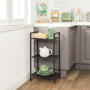 SONGMICS Vegetable Rack Kitchen Storage Multi <strong>Corner</strong> <strong>Shelf</strong> Bathroom 3 Tier Metal Storage Rack <strong>Shelf</strong> - Product Image 4