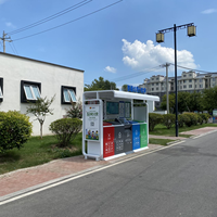 Poubelle de recyclage à induction intelligente, écologique, en acier galvanisé, pour usage intérieur/extérieur en zone publique