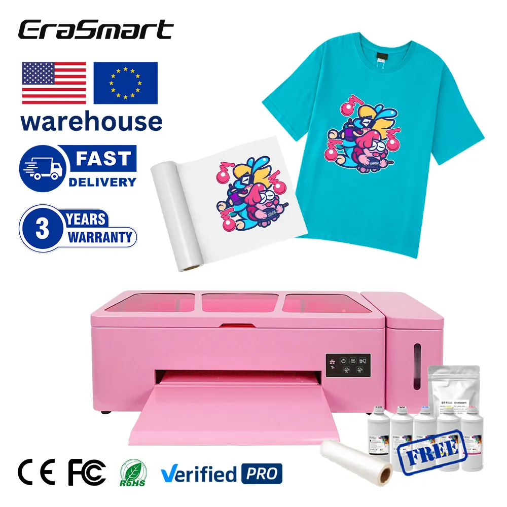 EraSmart Ready to ship A3+ DTF T-Shirts Printer White Ink Cycle Machine for Fabrics and textiles for sale Oversea Warehouse