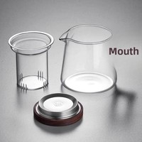 Cafetière en verre résistante aux hautes températures, type filtre à pot unique, service à thé, design élégant et simple, pour usage domestique et de bureau, bouilloire