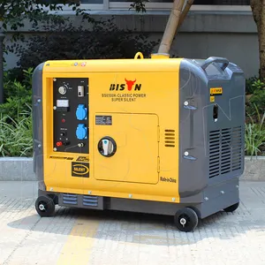 BISON CHINA Generator Diesel Super Diam, Generator Tanpa Sikat 3 Fase AC Kecil, 5KW 220V