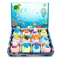 Ensemble de jouets de bain effervescents faits main sur le thème de l'océan, boules pétillantes colorées avec figurines marines aléatoires, cadeau pour enfants, sensation hydratante, étiquette OEM