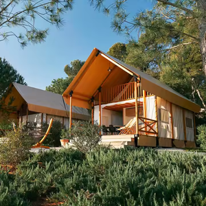 Tenda Safari Lodge di lusso impermeabile all'aperto per hotel e <span class=keywords><strong>resort</strong></span> <span class=keywords><strong>Glamping</strong></span> a doppio strato con pali in fibra di vetro e fibra di carbonio - Product Image 5