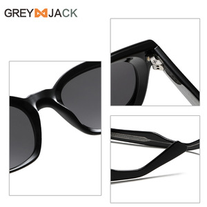 Lunettes de soleil Greyjack pour femme, monture noire TR90, UV400, polarisées, style carré large - Product Image 1