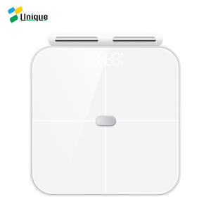 Báscula Inteligente Única para Medir Grasa Corporal, 30x30cm, Vidrio Templado, Sensor Táctil, Bluetooth, Recargable, Blanca y Negra, Forma Cuadrada - Product Image 1