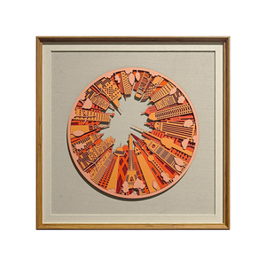 <span class=keywords><strong>Tableau</strong></span> relief 3D sculpté main, déco murale minimaliste lignes concaves convexes pour salon hall d’hôtel - Product Image 6