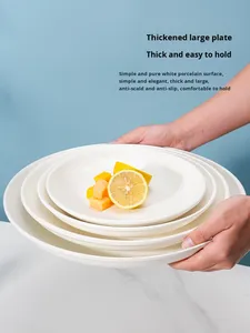 Assiettes japonaises en porcelaine, 2 pièces, motif uni, émaillées, grandes et profondes, 14 pouces, extra larges, plates, pour fruits, poisson, assiettes <span class=keywords><strong>à</strong></span> <span class=keywords><strong>tête</strong></span> <span class=keywords><strong>de</strong></span> poisson, coupées en morceaux - Product Image 2