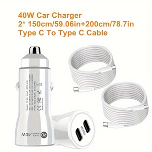 Chargeur de voiture <span class=keywords><strong>pour</strong></span> téléphone portable à charge rapide simple 2 en 1 avec deux ports QC3.0 Nouveautés - Product Image 5