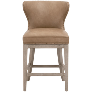 Milton Swivel Counter <b>Stool</b> <b>Wood</b> , upholstery ,rich leather, light <b>wood</b> Durable High Bar <b>Stool</b> for Home Bar & Dining Room - Product Image 4