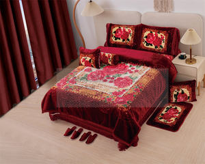 Juego <span class=keywords><strong>de</strong></span> Ropa <span class=keywords><strong>de</strong></span> Cama <span class=keywords><strong>de</strong></span> Lujo <span class=keywords><strong>de</strong></span> 12 Piezas con Mantas Raschel y Cortinas a Juego, Tejido <span class=keywords><strong>de</strong></span> Punto Estampado al por Mayor, <span class=keywords><strong>Manta</strong></span> con Peso <span class=keywords><strong>de</strong></span> 10 kg - Product Image 2