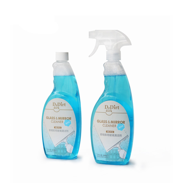 Car Home 500ml Blue Streak Free Shine Foaming Liquid Surface Window Mirror Glass Cleaner Trigger Spray With Refill