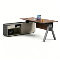 Accessoires de bureau de direction de luxe modernes pour la maison, bureau de réception en forme de L avec tiroirs