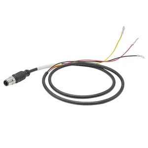 Conector macho M12 Código A soldadura Cable impermeable de 3 pines Conector macho recto Terminal de anillo Fabricante de conectores - Product Image 4