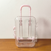 Boîte à bonbons transparente en plastique design valise de voyage, mini-boîte à dragées pour mariage et baby shower