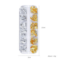 Autocollants pour ongles en feuille d'or, d'argent et multicolores, 12 grilles de fragments métalliques, décalcomanies pour nail art, décoration DIY, vente en gros directe usine TSZS