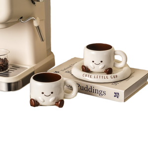 Juego de <span class=keywords><strong>Taza</strong></span> y Platillo de Cerámica con Diseño de Dibujos Animados, para Café, Agua o Leche, Regalo para el Hogar, Ideal para Fiestas o Inauguraciones, Venta al Por Mayor - Product Image 1