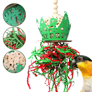 2023 oiseau de noël jouet à mâcher déchiqueteuse suspendus <span class=keywords><strong>perroquet</strong></span> jouets de recherche de nourriture pour petits oiseaux - Product Image 5