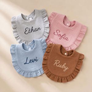 Artículos Esenciales para Bebés, Niños y Niñas, Babero de Algodón Personalizado con Volantes, Resistente a las Manchas, para Comer, Beber y Alimentar, Regalos para Recién Nacidos y Niños Pequeños - Product Image 3