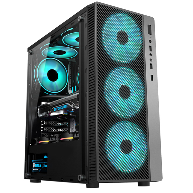 Latest Gaming Pc case Front Mesh ARGB Strip Design Computer Cabinet Wholesale OEM Mid Tower case
