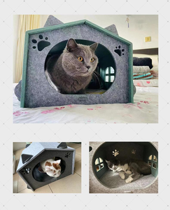 Cama para Gatos Ecológica Premium Tipo Cueva – Refugio Plegable de Fieltro Insonorizado, Diseño Cerrado Resistente a Arañazos - Product Image 2