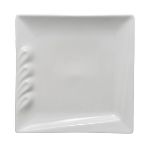 Assiette en céramique épaissie carrée blanche 8/10/12 pour steak de cuisine occidentale vaisselle jetable d'hôtel pour les fêtes - Product Image 6