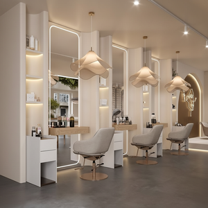 Estación de espejo de salón moderno de lujo, gran oferta, sillas de estilo ligero para apartamento, barbería, almacén, centro comercial, hoteles de madera, talleres - Product Image 2