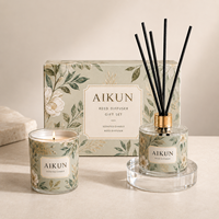 AIKUN Luxus Duftkerzen- & Raumduft-Diffusor-Geschenkset – Eigenmarke, individuelles Logo, Sojawachs für Raumduft-Sets – Fabrik-Großhandel