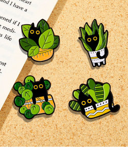 Chat et fleur Badge Anime périphérique série personnages de dessins animés broche broches pour hommes pour sac ou cadeau - Product Image 1