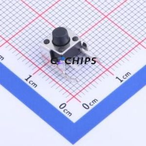 TS666ZJ Tactile Switch Through hole Component (THT) Switch Single Pole Single Throw Round Button 2.5N Right Angle Insert - Product Image 1