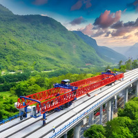 Lanceur de poutres de pont monté sur rail, capacité de 900 tonnes, chariot électrique, moteur/boîte de vitesses/roulement/moteur pour l'installation de poutres lourdes