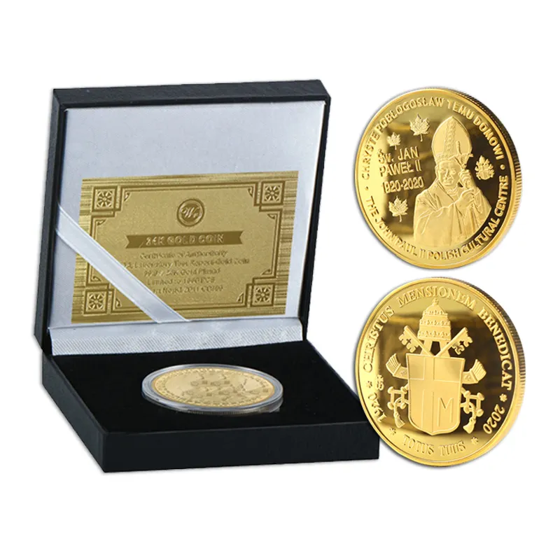 Hesank personnalisé personnalisé 3d métal or argent plaqué or pièces de monnaie 24k Pure Challenge pièce de collection avec boîte de présentation