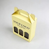 Boîtes en papier personnalisées pour whisky et vin, vente en gros, 2 ou 3 pièces, boîte à vin avec fenêtre, emballage individuel pour vin rouge