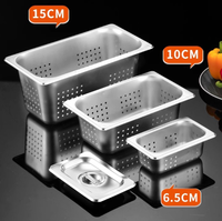 Bac Gastronorme 2/1 en Acier Inoxydable 201 Perforé de Qualité Alimentaire Anti-Emmêlement, Écologique, Grande Capacité pour Buffet
