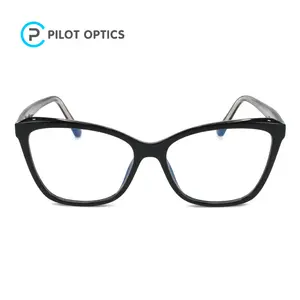 Pilot optik Modische künstlerische Großhandel optische Brille große Cateye Brillen rahmen