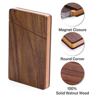 Estuche tarjetero magnético de madera para regalo ecológico personalizado, regalos para papás, tarjetero de madera de lujo, billetera