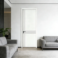 Porte en bois HDF à double battant de style français moderne avec panneaux à persiennes et finition imperméable pour salle de bain, chambre à coucher, usage intérieur