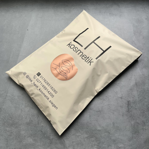 Custom Beige Poly Mailers Printed Logo Matte Peach Self-Seal Shipping <b>Bags</b> Waterproof Mailing Pouches For Small Business - Product Image 5