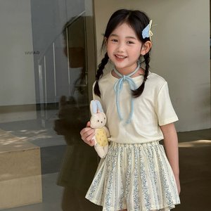 Snail Bobo Girls Floral Pleated Shorts High Waist Breathable Summer Outfit For Children Fashion Skirt - Product Image 4