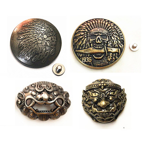 10 Conchos Western Cuivre Pour Cuir - 35 Mm, Vissés, Artisanat Inde, Neufs
