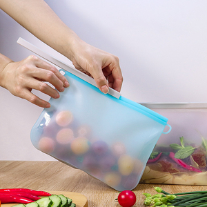 Silicone <b>Freezer</b> Bags Reusable Kitchen Silicone Food Pouch Bags Stand up Silicone Sealer Vegetable Preservation Bag - Product Image 6