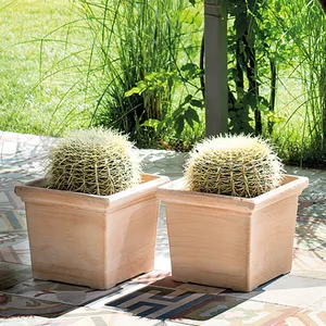 China Wholesale Custom Terracotta Vierkante Bloempot Goedkope Keramische Bloem Plant Pot Voor Huis En Tuin Decoratie