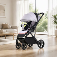 Poussette bébé pliable légère et portable de haute qualité avec cadre métallique, système de voyage, garantie 3 ans pour les mamans actives