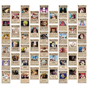 Nouvelles 50 cartes classiques d'anime <span class=keywords><strong>One</strong></span> <span class=keywords><strong>Piece</strong></span> avec affiche de recherche de Luffy - Product Image 1