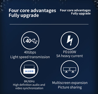 Cable trenzado de alta velocidad 40Gbps Thunderbolt 4 tipo C a tipo C con PD240W 5A carga rápida para computadoras chaqueta de nailon