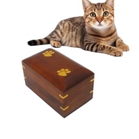 Urne carrée anti-humidité pour animaux de compagnie avec gravure de patte, pour chats et chiens, fournitures funéraires, cercueil commémoratif pour petits animaux