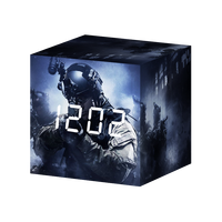 Reloj de Escritorio Digital con Espejo LED, Cubo de Madera, Alarma Nocturna Electrónica a Pilas, Decoración de Mesa de Juego con Patrón Personalizado