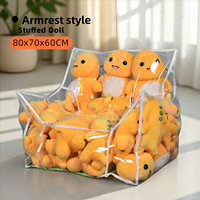 Petit canapé transparent une place pour poupée avec sac de rangement rembourré en peluche douce