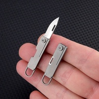 Mini couteau pliant en alliage de titane, couteau de poche portable EDC, ouvre-lettre porte-clés