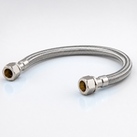 Tuyau d'alimentation tressé SUS304 avec raccords à compression en laiton 3/8 BSPT, moderne, durable et flexible pour cuisine et salle de bain