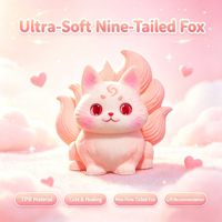 Jouet Squishy Renard à Neuf Queues Réaliste en TPR, Cadeau Exquis Unisexe, Ensemble Complet 8cm, Pour Enfants de 8 à 13 Ans, Vente en Gros